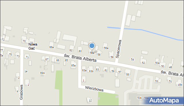 Imielin, św. Brata Alberta, 58a, mapa Imielin