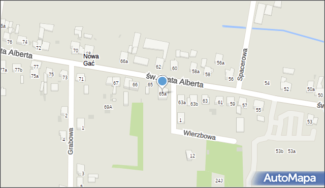 Imielin, św. Brata Alberta, 65a, mapa Imielin