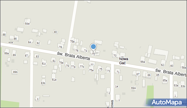 Imielin, św. Brata Alberta, 72, mapa Imielin