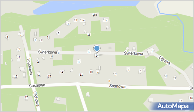 Inowłódz, Świerkowa, 14, mapa Inowłódz