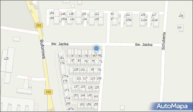 Iwiny, św. Jacka, 53A, mapa Iwiny