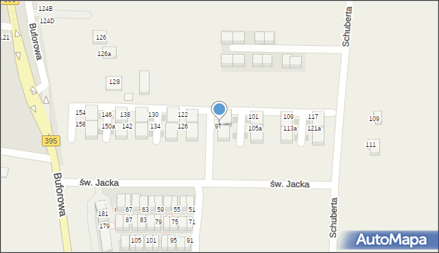 Iwiny, św. Rity, 97a, mapa Iwiny