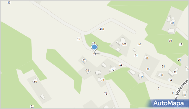 Izdebnik, św. Walentego, 13, mapa Izdebnik