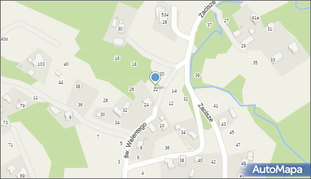 Izdebnik, św. Walentego, 22, mapa Izdebnik