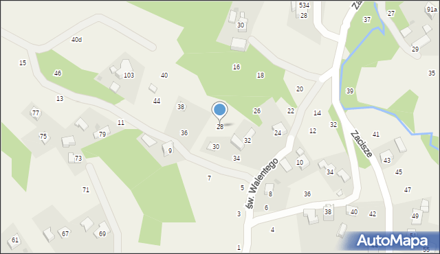 Izdebnik, św. Walentego, 28, mapa Izdebnik