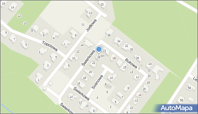 Jabłonna, Świerkowa, 24, mapa Jabłonna