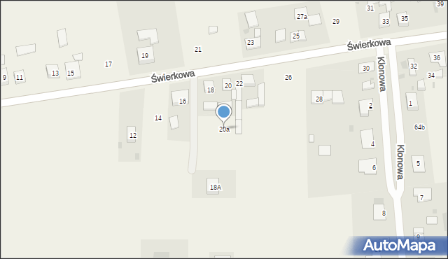 Jacewo, Świerkowa, 20a, mapa Jacewo