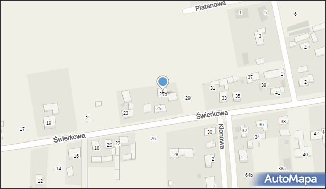 Jacewo, Świerkowa, 27a, mapa Jacewo