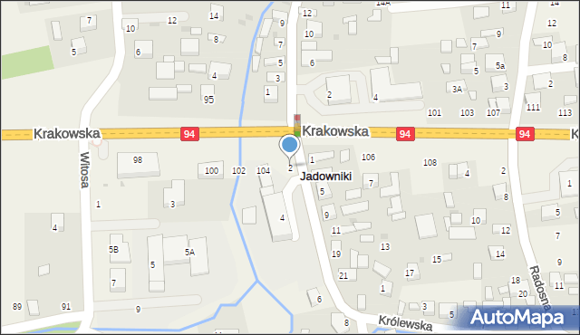 Jadowniki, św. Prokopa, 2, mapa Jadowniki