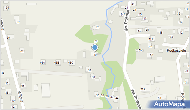 Jadowniki, św. Prokopa, 30, mapa Jadowniki