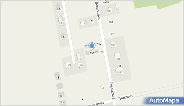 Jakubowice Konińskie, Świerkowa, 59a, mapa Jakubowice Konińskie