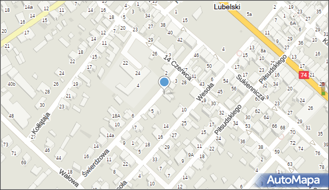 Janów Lubelski, Świerdzowa, 3b, mapa Janów Lubelski