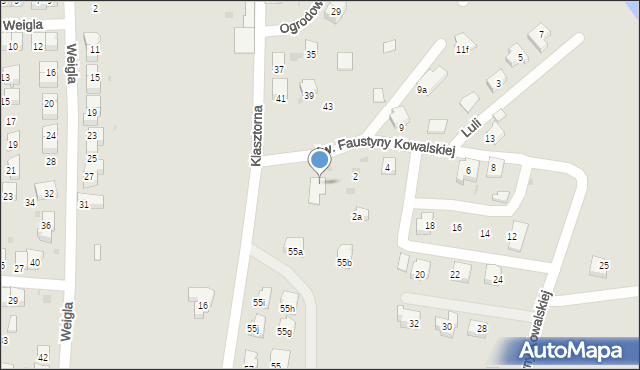 Jasło, św. Faustyny Kowalskiej, 2b, mapa Jasła