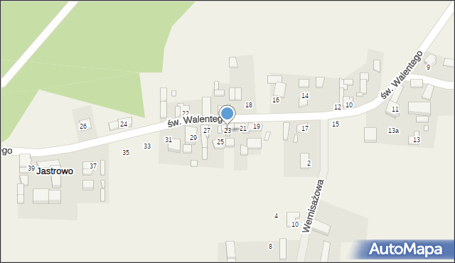 Jastrowo, św. Walentego, 23, mapa Jastrowo
