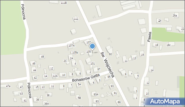 Jaworzno, św. Wojciecha, 109, mapa Jaworzno