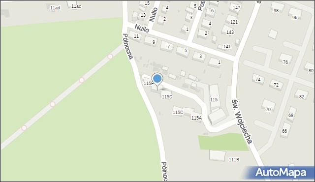 Jaworzno, św. Wojciecha, 115E, mapa Jaworzno