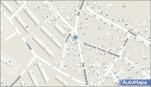 Jaworzno, św. Wojciecha, 21, mapa Jaworzno