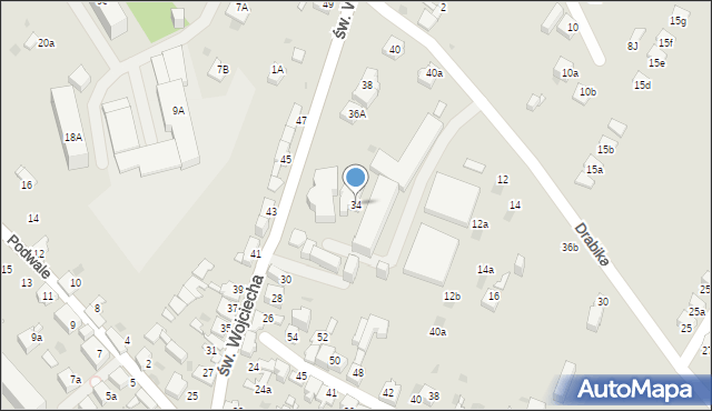 Jaworzno, św. Wojciecha, 34, mapa Jaworzno