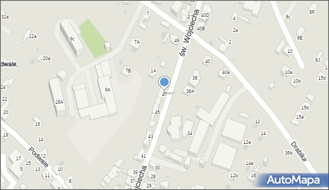 Jaworzno, św. Wojciecha, 47, mapa Jaworzno