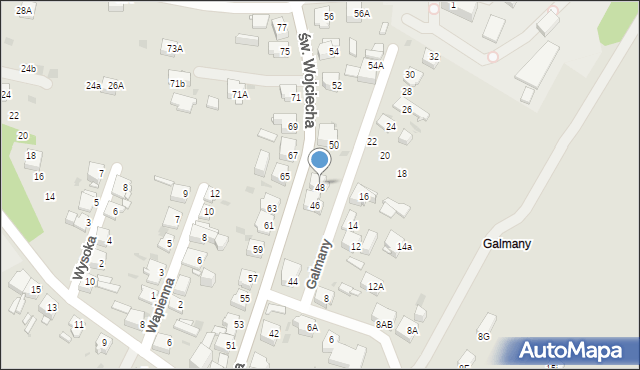Jaworzno, św. Wojciecha, 48, mapa Jaworzno