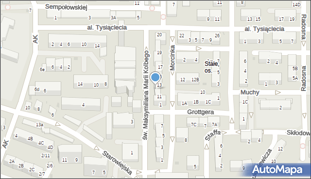 Jaworzno, św. Maksymiliana Marii Kolbego, 18, mapa Jaworzno