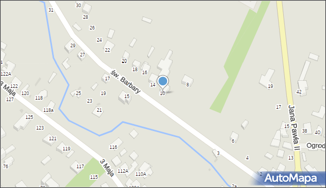 Jędrzejów, św. Barbary, 10, mapa Jędrzejów