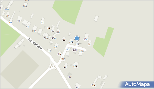 Jędrzejów, św. Barbary, 42B, mapa Jędrzejów