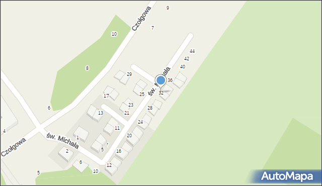 Jelonek, św. Michała, 32, mapa Jelonek