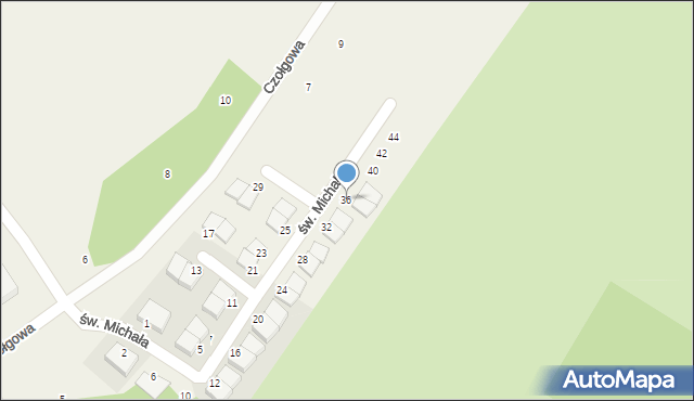 Jelonek, św. Michała, 36, mapa Jelonek