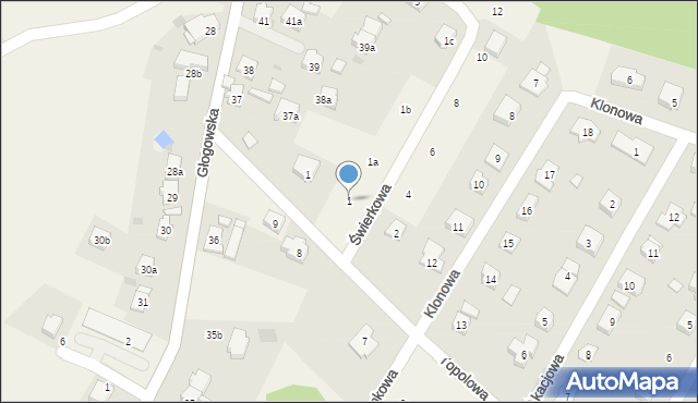 Jerzmanowa, Świerkowa, 1, mapa Jerzmanowa