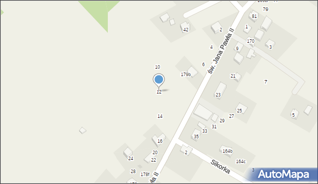 Jerzmanowice, św. Jana Pawła II, 12, mapa Jerzmanowice