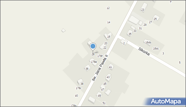 Jerzmanowice, św. Jana Pawła II, 28, mapa Jerzmanowice