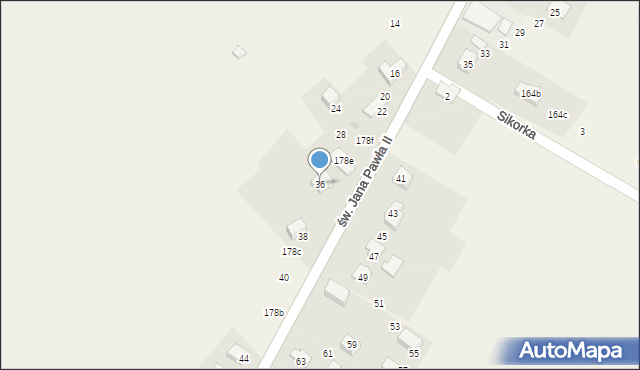 Jerzmanowice, św. Jana Pawła II, 36, mapa Jerzmanowice