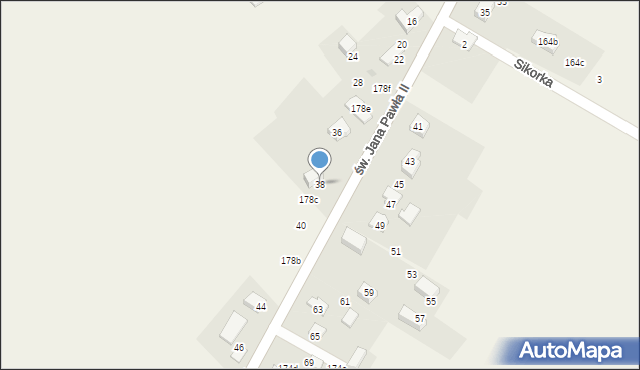 Jerzmanowice, św. Jana Pawła II, 38, mapa Jerzmanowice