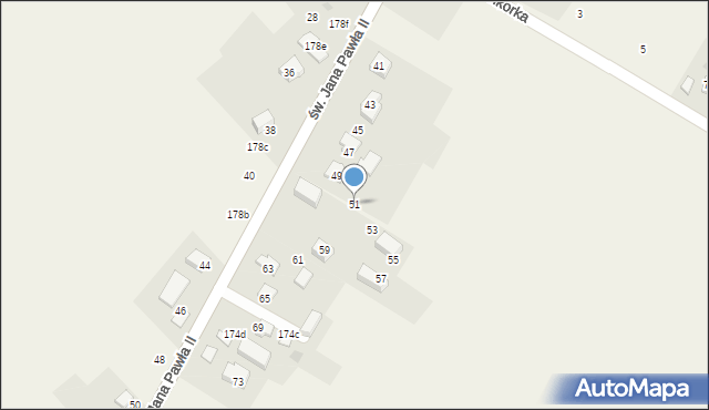 Jerzmanowice, św. Jana Pawła II, 51, mapa Jerzmanowice