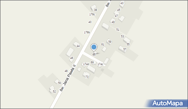 Jerzmanowice, św. Jana Pawła II, 65, mapa Jerzmanowice