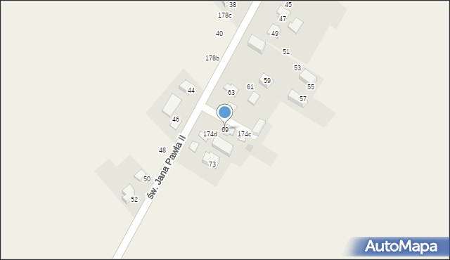 Jerzmanowice, św. Jana Pawła II, 69, mapa Jerzmanowice