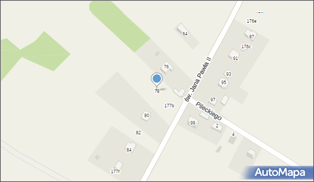 Jerzmanowice, św. Jana Pawła II, 78, mapa Jerzmanowice