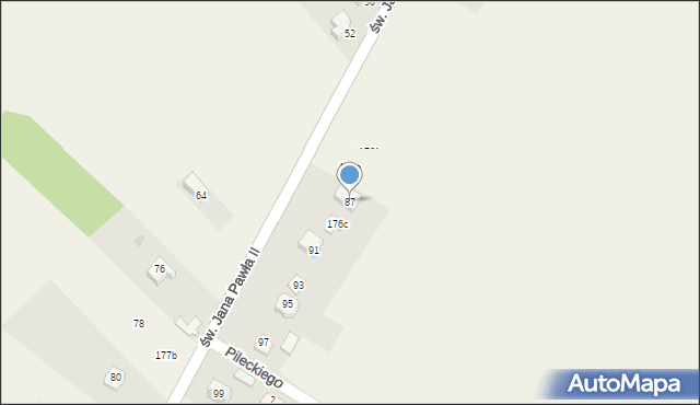 Jerzmanowice, św. Jana Pawła II, 87, mapa Jerzmanowice