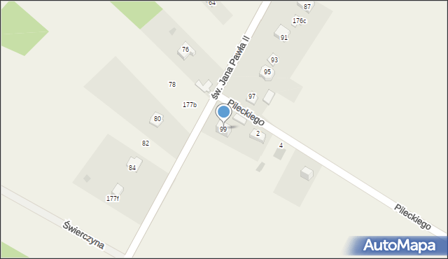 Jerzmanowice, św. Jana Pawła II, 99, mapa Jerzmanowice