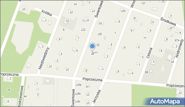 Jerzyska, Świerkowa, 18, mapa Jerzyska