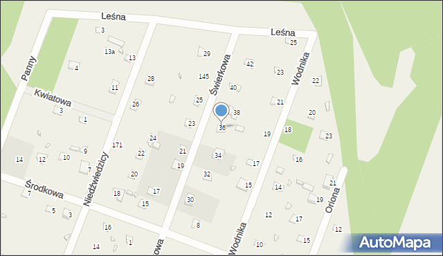 Jerzyska, Świerkowa, 36, mapa Jerzyska