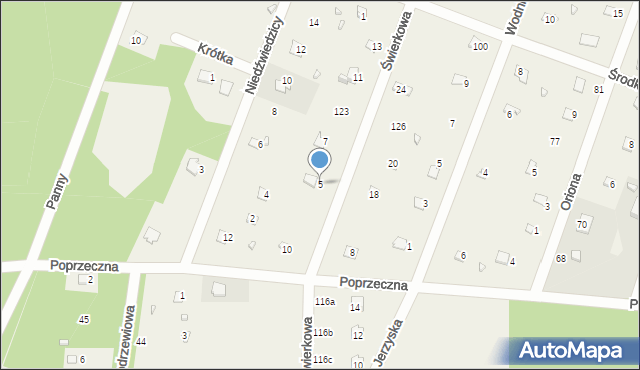 Jerzyska, Świerkowa, 5, mapa Jerzyska