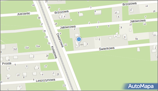 Jeziórko, Świerkowa, 1, mapa Jeziórko