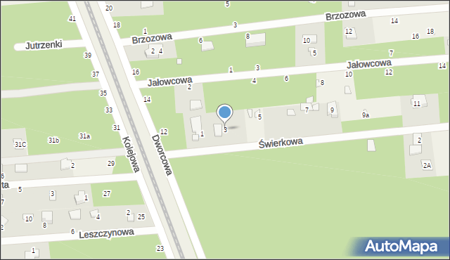 Jeziórko, Świerkowa, 3, mapa Jeziórko