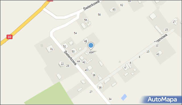 Józefkowo, Świerkowa, 44A, mapa Józefkowo