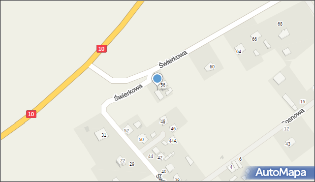 Józefkowo, Świerkowa, 56A, mapa Józefkowo