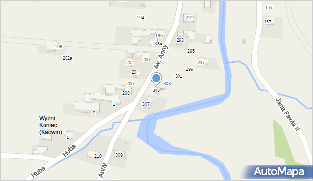Kacwin, św. Anny, 305, mapa Kacwin