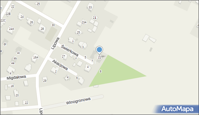 Kalinówka, Świerkowa, 11, mapa Kalinówka