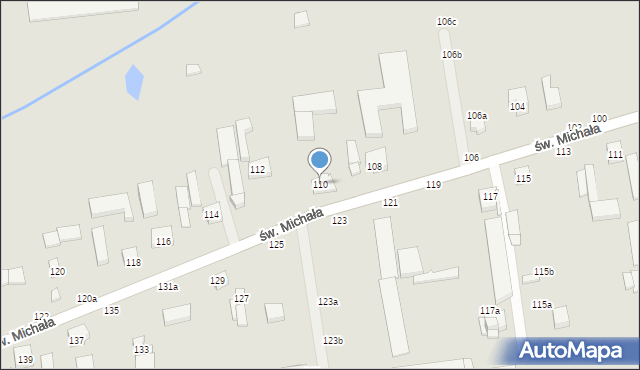 Kalisz, św. Michała, 110, mapa Kalisza